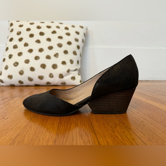 Eileen Fisher Black Leather Wedges size 6.5 - Picture 4 of 7